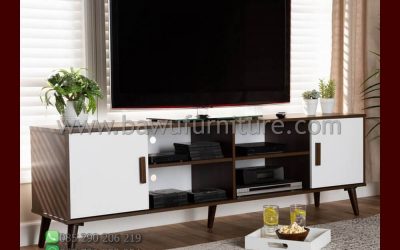 Bufet TV Kayu Model Retro Minimalis Modern Terbaru Jati