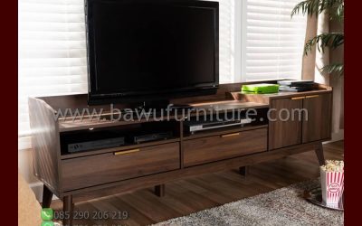 Bufet TV Minimalis Jati Model Retro Modern Terbaru