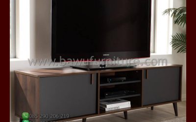 Bufet TV Minimalis Modern Kaki Retro Style Terbaru