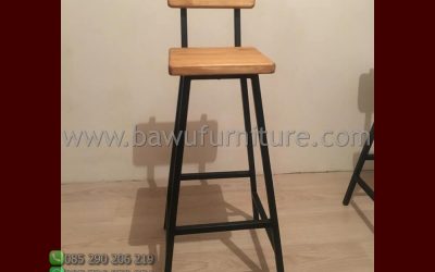Kursi Cafe Tinggi Model Minimalis Kaki Besi Untuk Bar