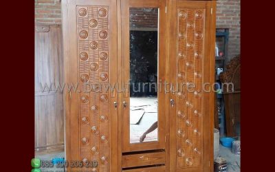 Lemari Pakaian 3 Pintu Jati Minimalis Terbaru Jepara