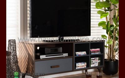 Meja TV Retro Minimalis Kayu Jati Model Modern Terbaru