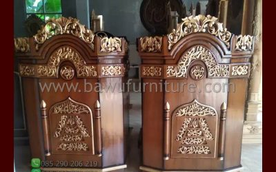 Mimbar Ceramah Masjid Aceh Dari Kayu Jati