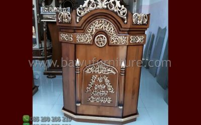Mimbar Ceramah Masjid Bekasi Dari Kayu Jati