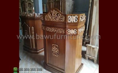 Mimbar Ceramah Masjid Cirebon Dari Kayu Jati