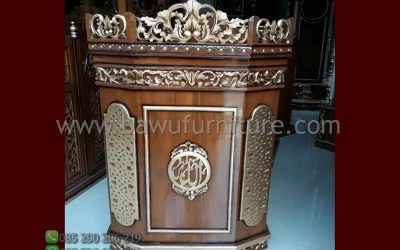 Mimbar Ceramah Masjid Pekan Baru Dari Kayu Jati