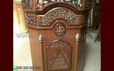 Mimbar Ceramah Masjid Tegal Dari Kayu Jati