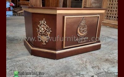 Mimbar Majelis Taklim Pendek Minimalis Dari Kayu Jati