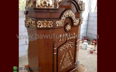 Mimbar Masjid Al Amin Ukir Jepara Dari Kayu Jati
