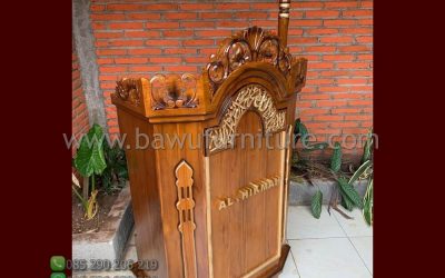 Mimbar Masjid Al Hikmah Ukir Jepara Dari Kayu Jati