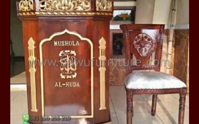Mimbar Masjid Al Huda Ukir Jepara Dari Kayu Jati
