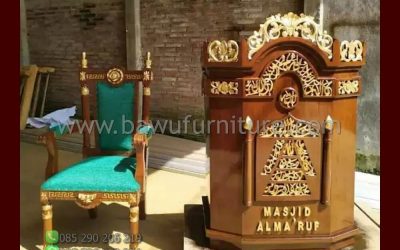 Mimbar Masjid Alma’ruf Ukir Jepara Dari Kayu Jati