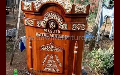 Mimbar Masjid Baitul Muttaqin Ukir Jepara Dari Kayu Jati