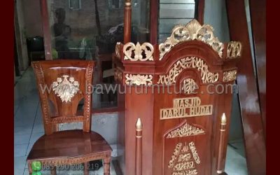 Mimbar Masjid Darul Huda Ukir Jepara Dari Kayu Jati