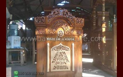 Mimbar Masjid Jami Al Hidayah Ukir Jepara Kayu Jati