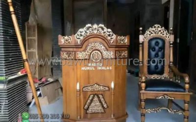 Mimbar Masjid Nurul Ikhlas Ukir Jepara Dari Kayu Jati