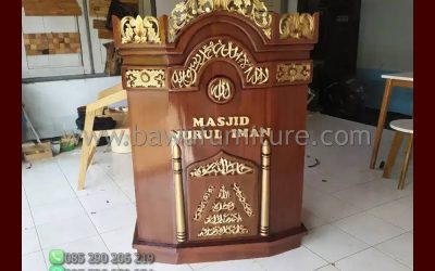 Mimbar Masjid Nurul Iman Ukir Jepara Dari Kayu Jati