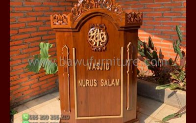 Mimbar Masjid Nurus Salam Ukir Jepara Dari Kayu Jati