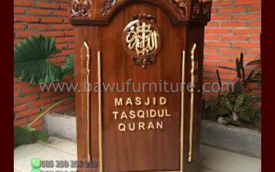 Mimbar Masjid Tasqidul Quran Ukir Jepara Dari Kayu Jati