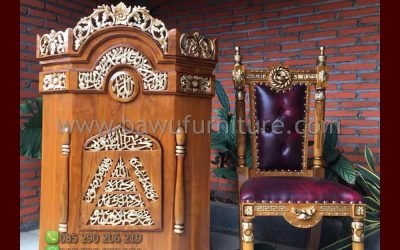 Mimbar Masjid Ukir Kayu Jati Karya Terbaru Jepara