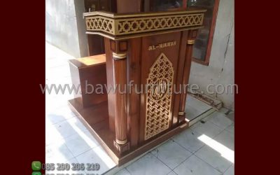 Mimbar Minimalis Masjid Al Hikmah Dari Kayu Jati