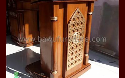 Mimbar Minimalis Masjid Model Terbaru Dari Kayu Jati