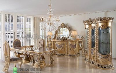 Meja Makan Klasik Eropa Model Ukir Mewah Jepara