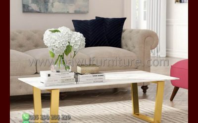 Meja Tamu Stainless Steel Top Marmer Terbaru