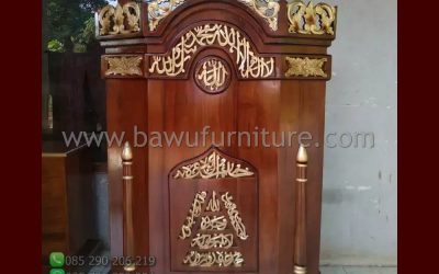 Mimbar Masjid Ukir Malang Dari Kayu Jati