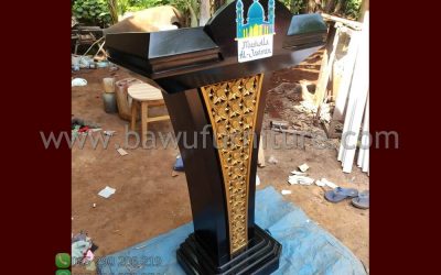 Podium Mushola Al Jasimin Model Minimalis Kayu Jati