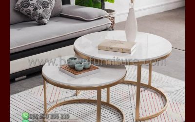 Meja Kopi Stainless Model Minimalis Bundar