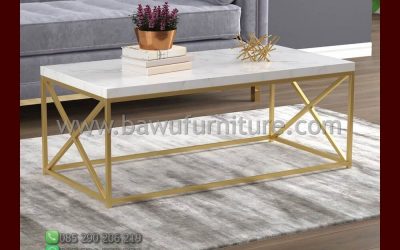 Meja Tamu Stainless Marmer Model Minimalis Modern