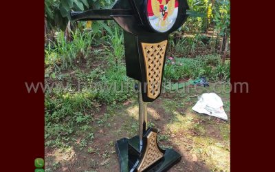 Podium Hidrolik Jokowi Garuda Minimalis Jati Modern