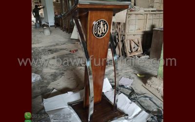 Podium Minimalis Untuk Masjid Dari Jati Dan Stainless
