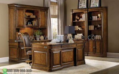 Set Meja Kantor Klasik Model Terbaru Kayu Jati