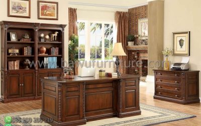 Set Meja Kantor Terbaru Model Minimalis Jati