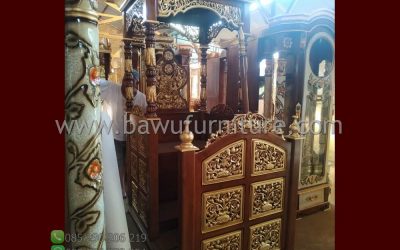 Mimbar Masjid Murah Model Atap Kubah Kayu Jati