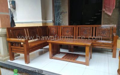 Kursi Sudut Jepara Model Minimalis kayu Jati Terbaru