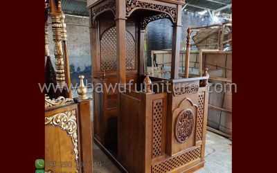 Mimbar Masjid Terbaik Model Atap Kubah Kayu Jati