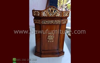 Mimbar Jati Ukir Terbaik Untuk Ceramah Atau Khutbah