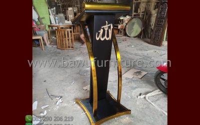 Podium Masjid Minimalis Terlaris Dari Jati & Stainless