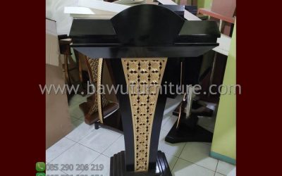 Podium Minimalis Jati Warna Hitam Dengan Harga Murah