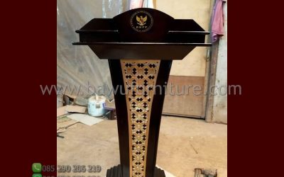 Podium Pidato DKPP Model Minimalis Dari Kayu Jati