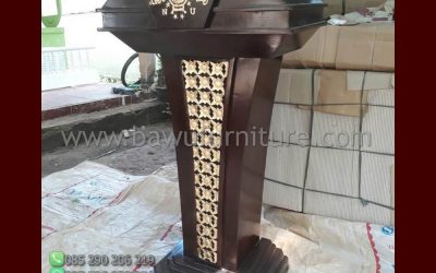 Podium Pidato NU Model Minimalis Dari Kayu Jati