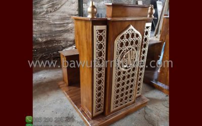 Promo Mimbar Jati Model Minimalis Ukir Motif Arabic