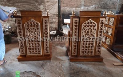 Stock Mimbar Jati Model Minimalis Ukir Motif Arabic