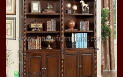 Desain Lemari Buku Kantor Direktur Dari Kayu Jati