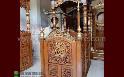 Contoh Mimbar Masjid Jepara Model Atap Kubah Jati