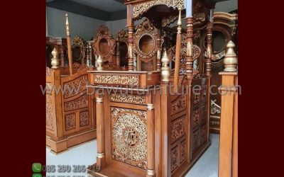 Gambar Mimbar Masjid Jepara Model Atap Kubah Jati