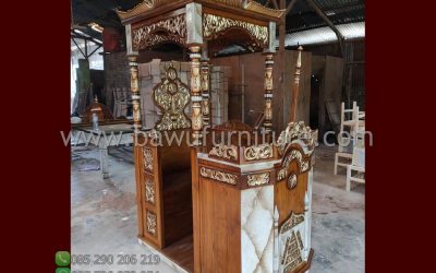 Mimbar Jati Jepara Murah Model Ukiran Atap Kubah